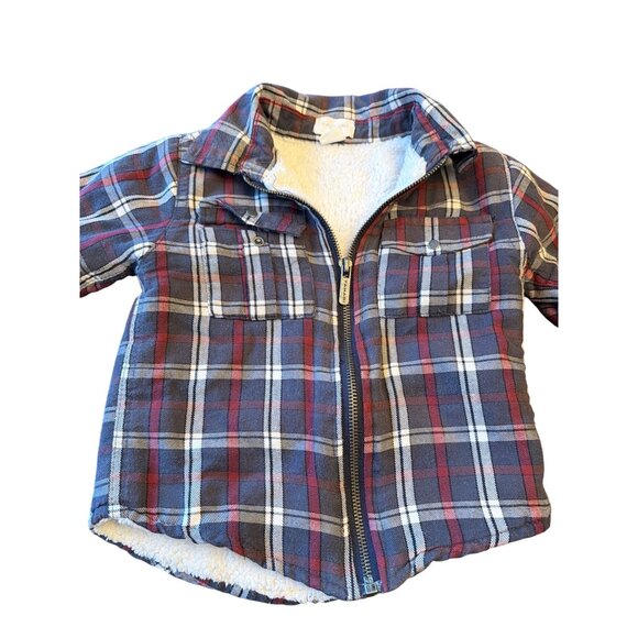 Toddler Plaid Flannel JacketSherpa Lining & Zipper Closure Size 2T Tahari - Picture 3 of 5